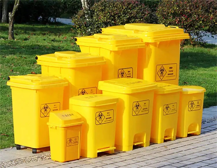 周矶管理区黄色塑料垃圾桶